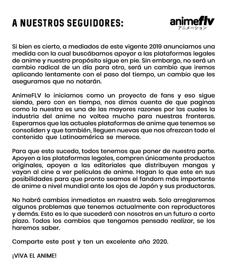 Comunicado AnimeFLV